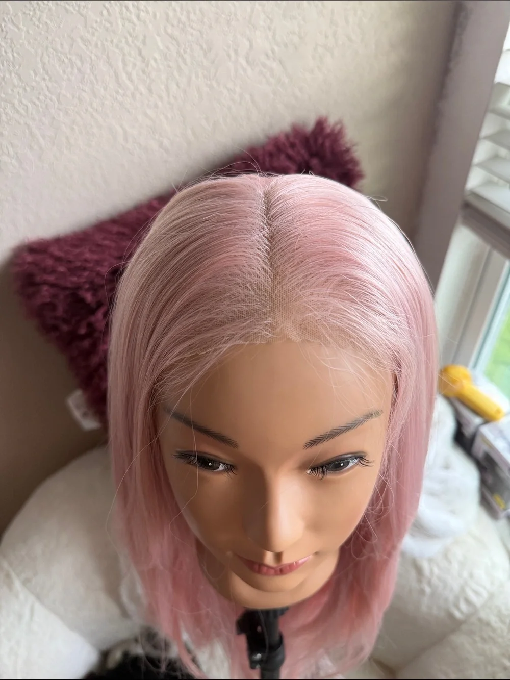 Pink Wig 13x6 Glueless HD Lace Front Wig 26 inches light pastel mauve rose